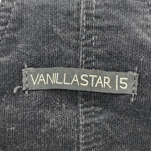 Vanilla Star Dress Womens 5 Juniors Black Corduroy Jumper Overalls Mini Casual - Picture 6 of 9